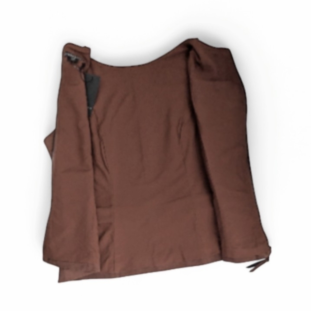 NWT Christian Lacroix Women's (Size 6) Brown Suede Zip-Back Sleeveless Top/Vest - Picture 5 of 12